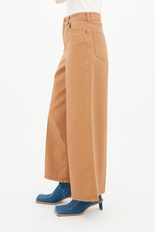 Victoria Beckham Brown Wide Leg Trouser