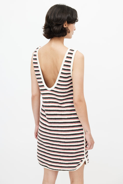 Victoria Beckham Cream 
Multicolour Striped Knit Dress