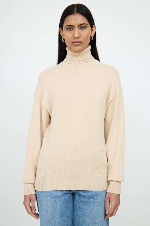 Victoria BeckhamBeige Cashmere Knit Top