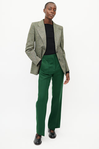 Victoria Beckham Green Wool Tweed Blazer