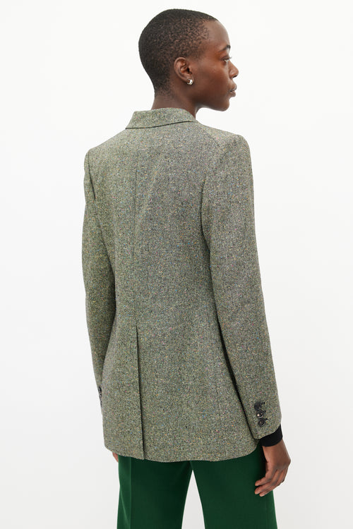 Victoria Beckham Green Wool Tweed Blazer