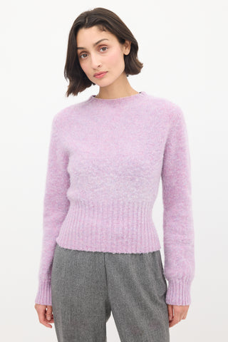 Victoria Beckham Light Purple Brushed Wool Sweater