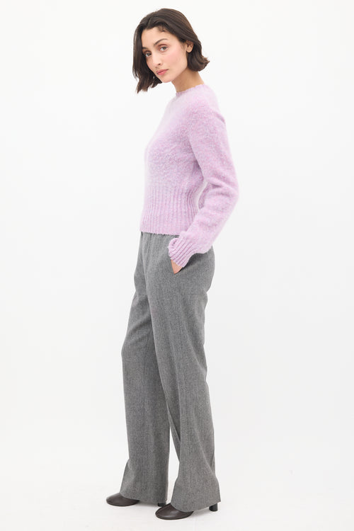 Victoria Beckham Light Purple Brushed Wool Sweater