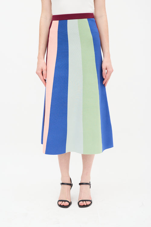 Victoria Beckham Multicolour Striped Sweater 
Skirt Set