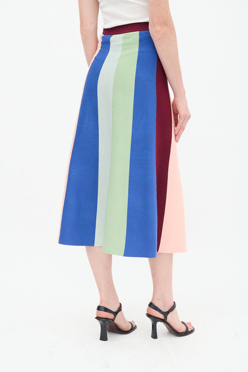 Victoria Beckham Multicolour Striped Sweater 
Skirt Set