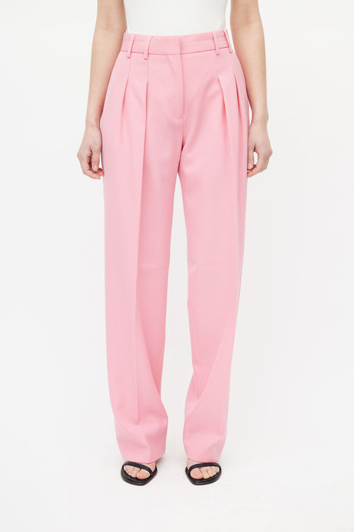 Victoria Beckham Pink Wide Leg Trouser