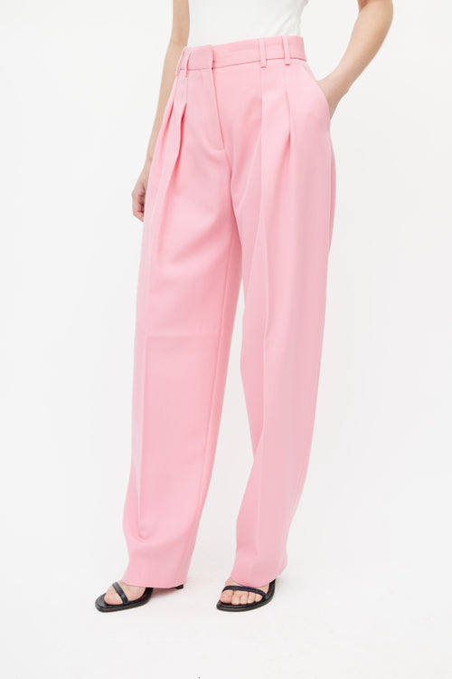 Victoria Beckham Pink Wide Leg Trouser