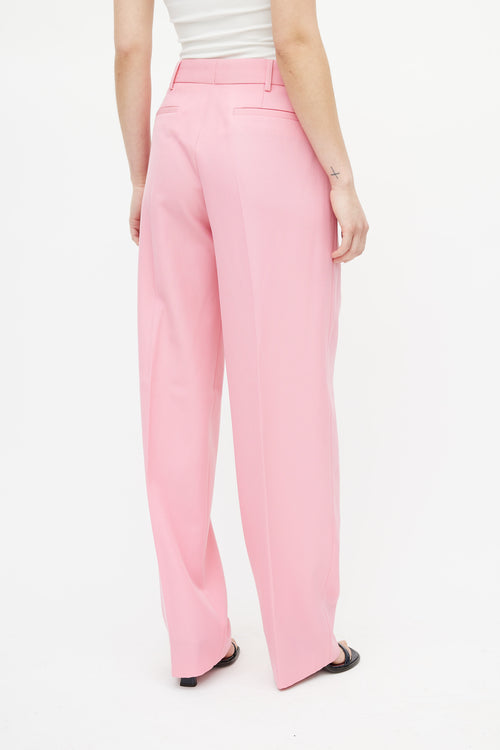 Victoria Beckham Pink Wide Leg Trouser