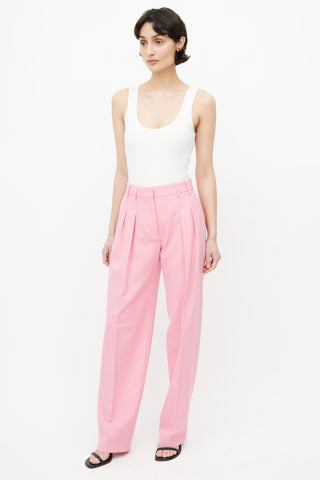 Victoria Beckham Pink Wide Leg Trouser