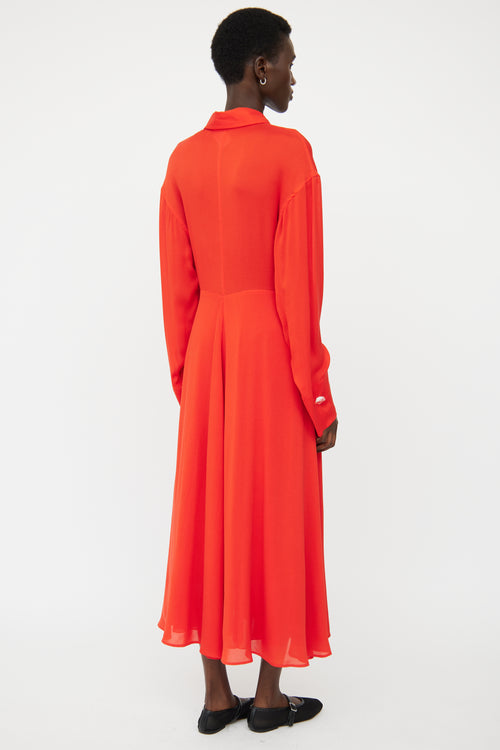 Victoria Beckham Red Silk Blend Maxi Dress