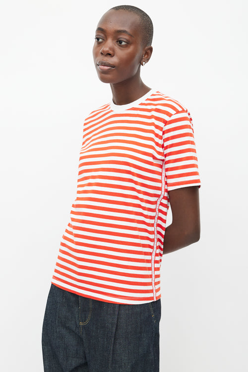 Victoria Beckham Red 
White Striped T-Shirt