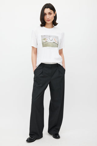 Victoria Beckham White 
Multicolour Shopping Bag Logo T-Shirt