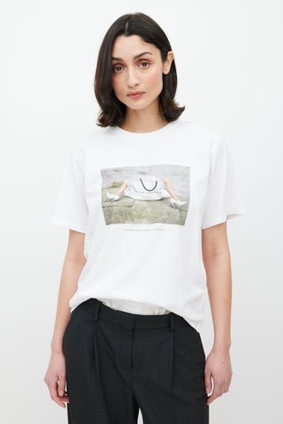 Victoria Beckham White 
Multicolour Shopping Bag Logo T-Shirt