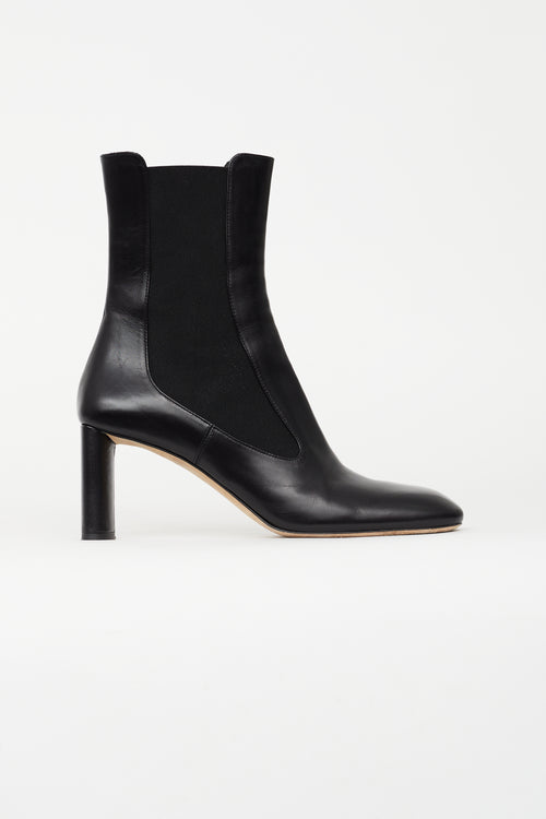 Victoria Beckham Black Leather Chelsea Ankle Boot