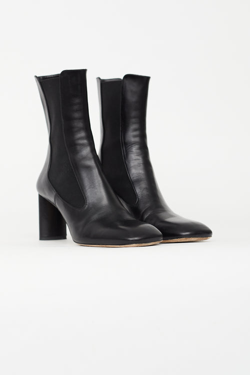 Victoria Beckham Black Leather Chelsea Ankle Boot