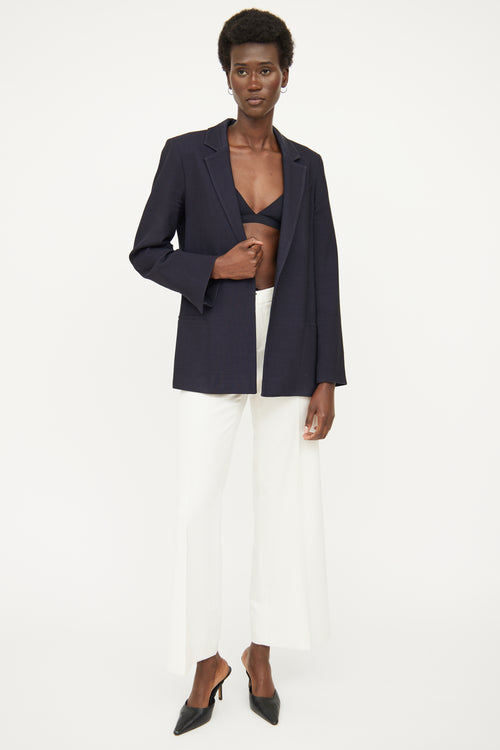 Victoria Beckham Navy Notch Lapel Blazer