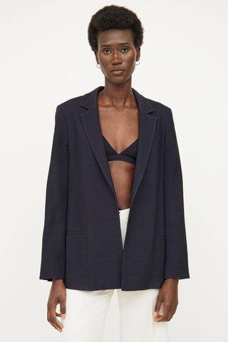 Victoria Beckham Navy Notch Lapel Blazer