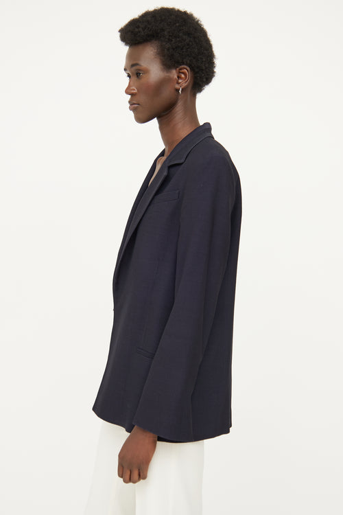 Victoria Beckham Navy Notch Lapel Blazer