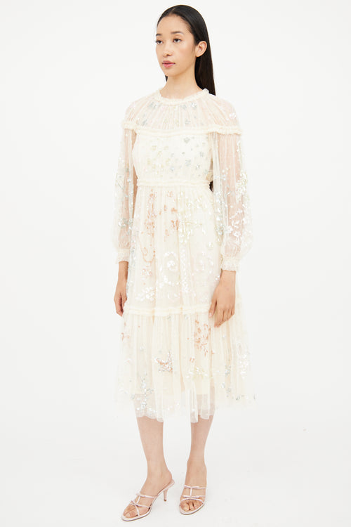 Needle 
Thread Cream 
Multi Colour Sequin Dress