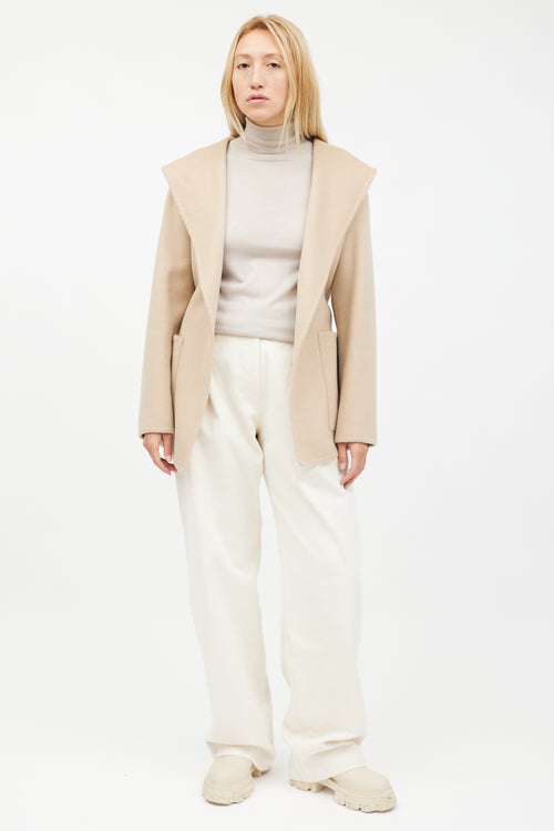 Vince Beige Wool Belted Jacket