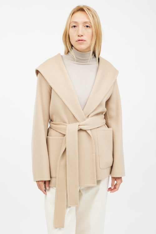 Vince Beige Wool Belted Jacket