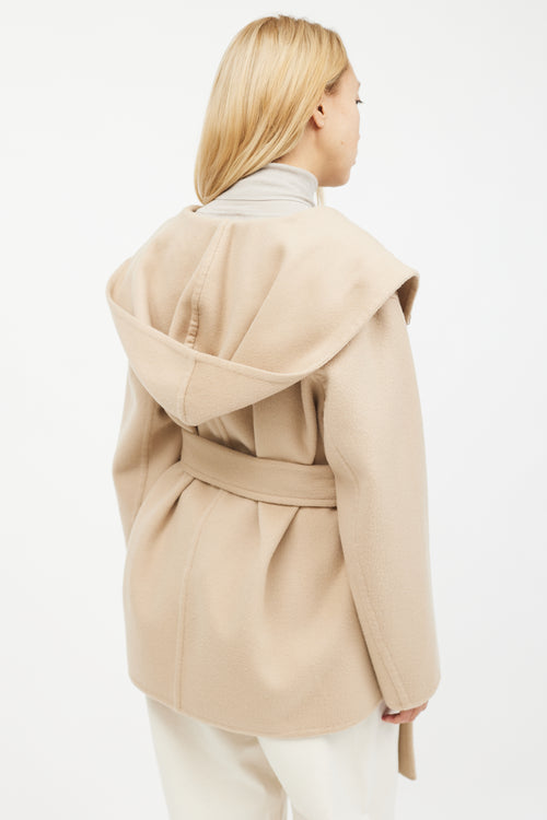 Vince Beige Wool Belted Jacket