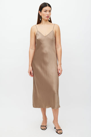 Vince Brown Satin Dress