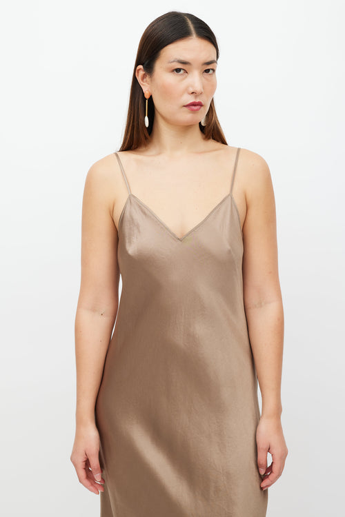 Vince Brown Satin Dress