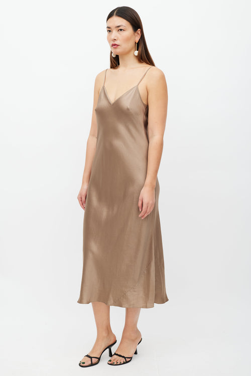 Vince Brown Satin Dress