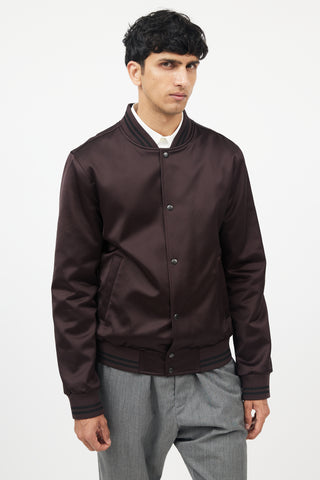 Vince Brown Striped Bomber Jacket