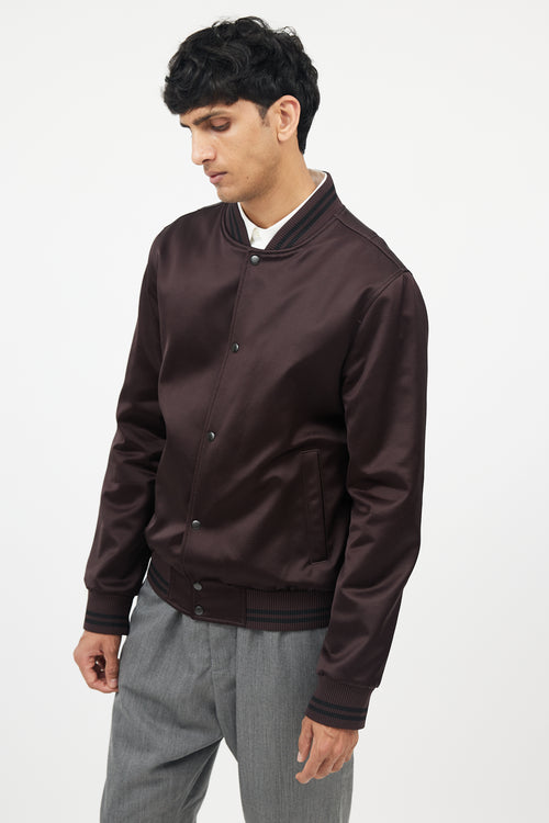 Vince Brown Striped Bomber Jacket