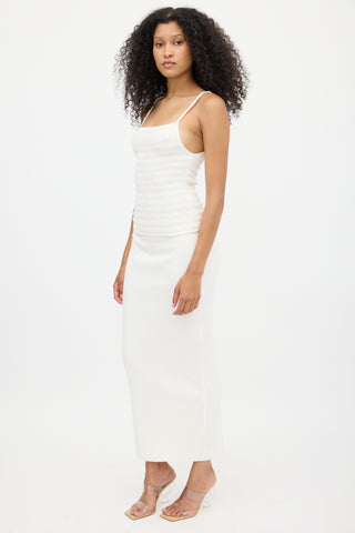 Vince Cream Ribbed Maxi Skirt