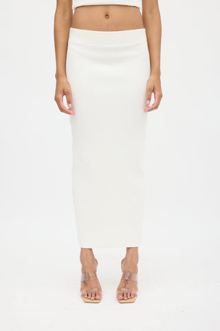 Vince Cream Ribbed Maxi Skirt