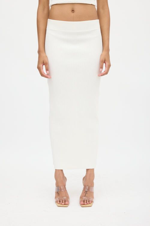 Vince Cream Ribbed Maxi Skirt