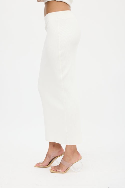 Vince Cream Ribbed Maxi Skirt