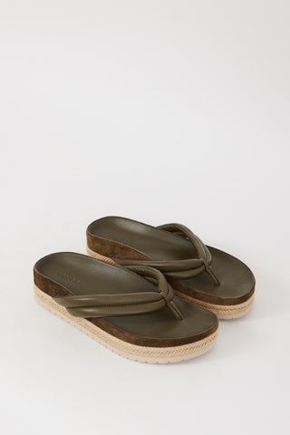 Vince Green 
Beige Leather Espadrille Sandal