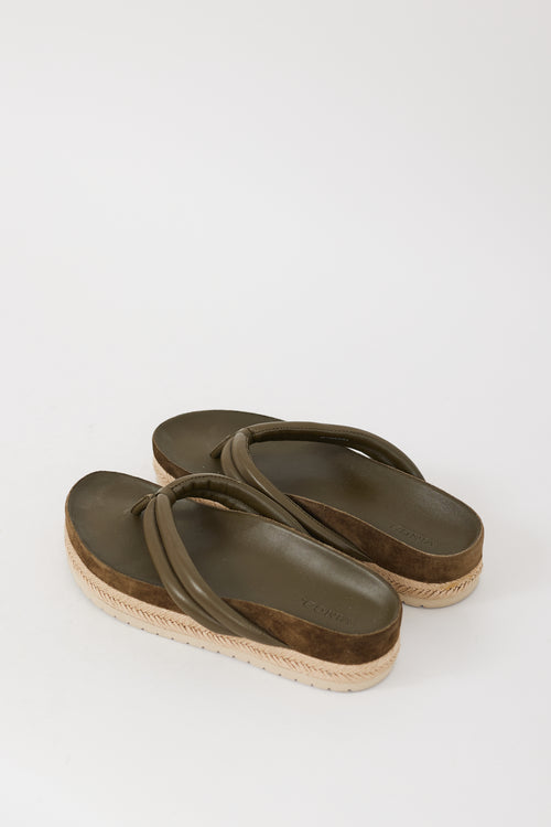 Vince Green 
Beige Leather Espadrille Sandal