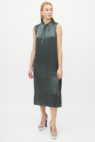 Vince Green Silk Knotted Dress