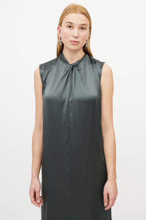 Vince Green Silk Knotted Dress