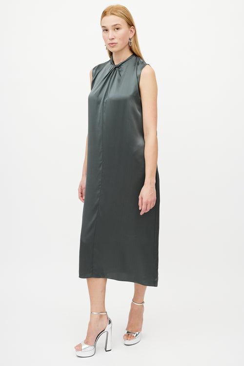 Vince Green Silk Knotted Dress