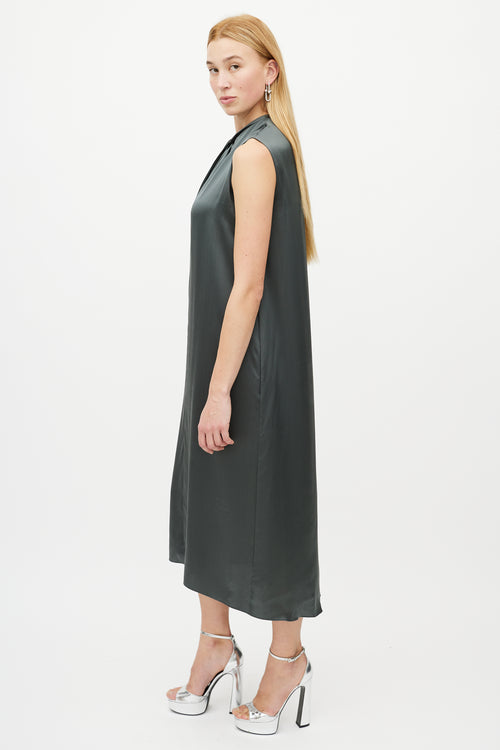 Vince Green Silk Knotted Dress