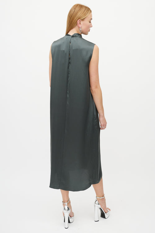 Vince Green Silk Knotted Dress