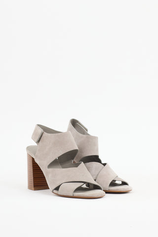 Vince Grey Suede Farrah Cut Out Sandals