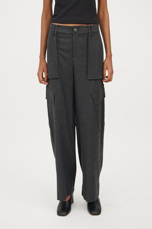 Vince Grey Loose Fit Cargo Trouser