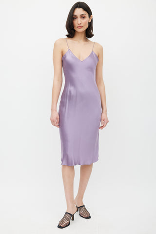 Nili Lotan Purple Silk Slip Dress