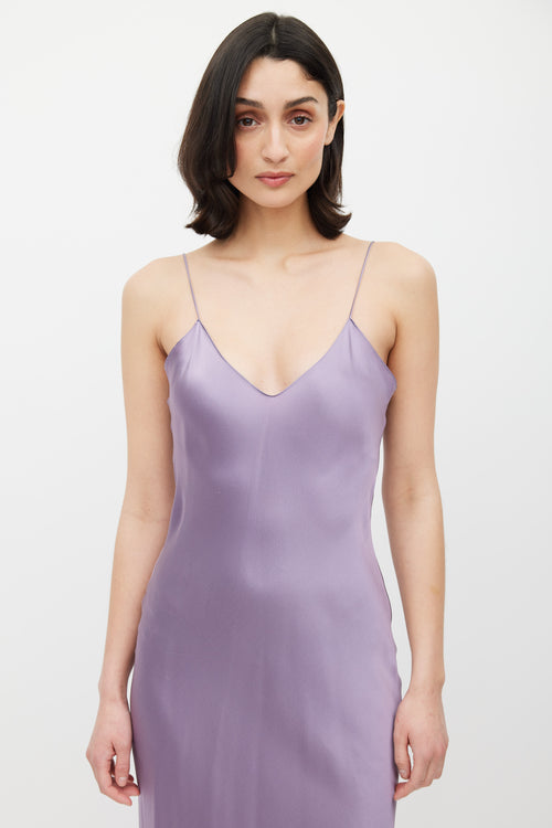 Nili Lotan Purple Silk Slip Dress