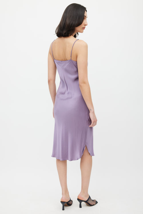 Nili Lotan Purple Silk Slip Dress