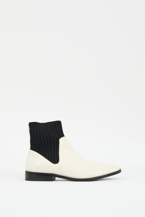 Vince Cream 
Black Leather Perlow Boot