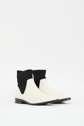 Vince Cream 
Black Leather Perlow Boot