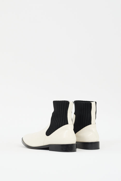 Vince Cream 
Black Leather Perlow Boot